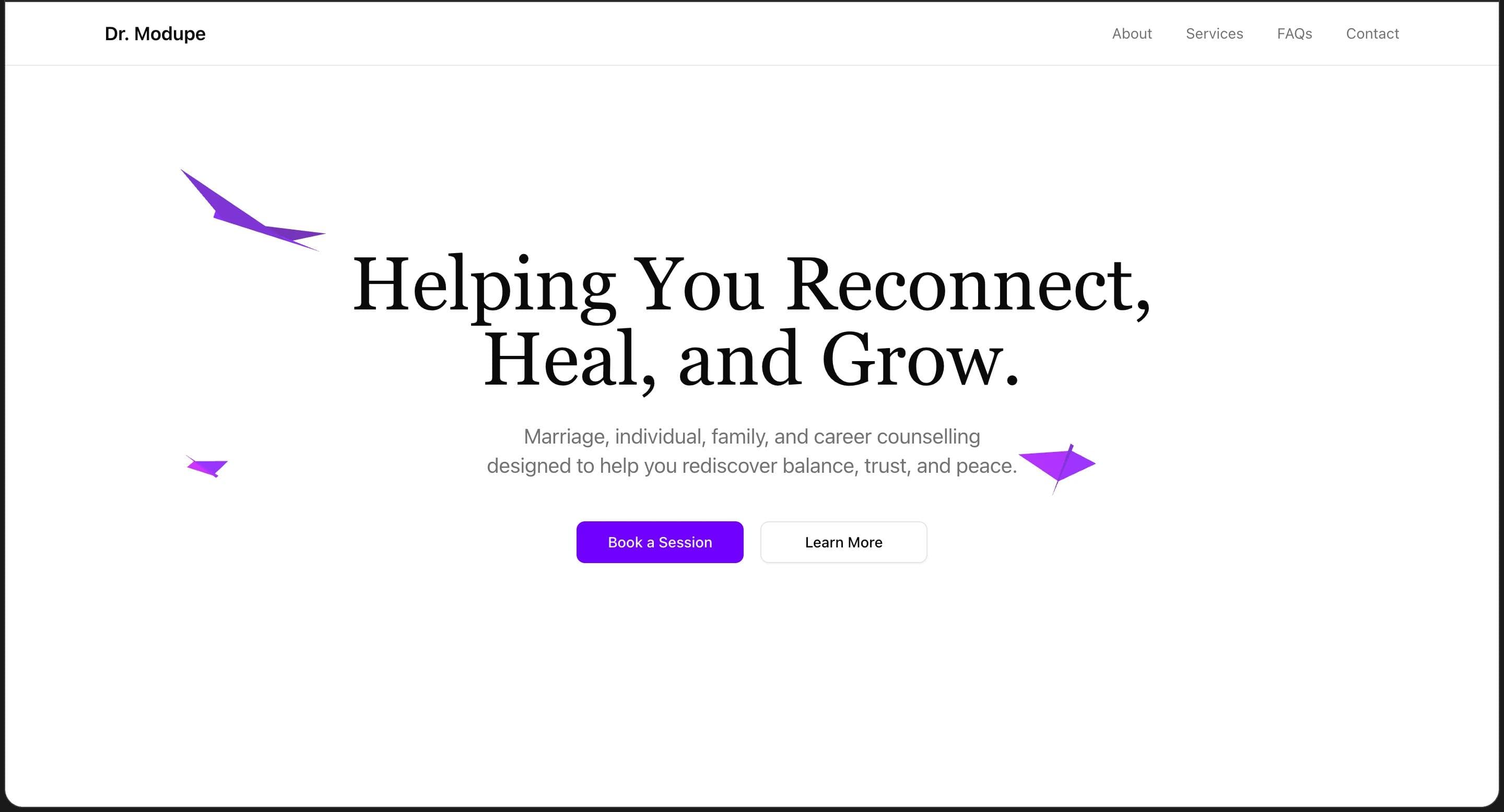 Dr Modupe Therapist Portfolio